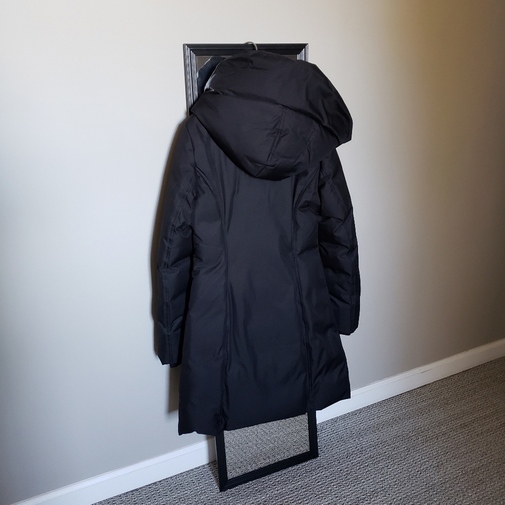 Soia & Kyo Camelia Slim Fit Brushed Down Coat with Leather Trims - Picture 13 of 15
